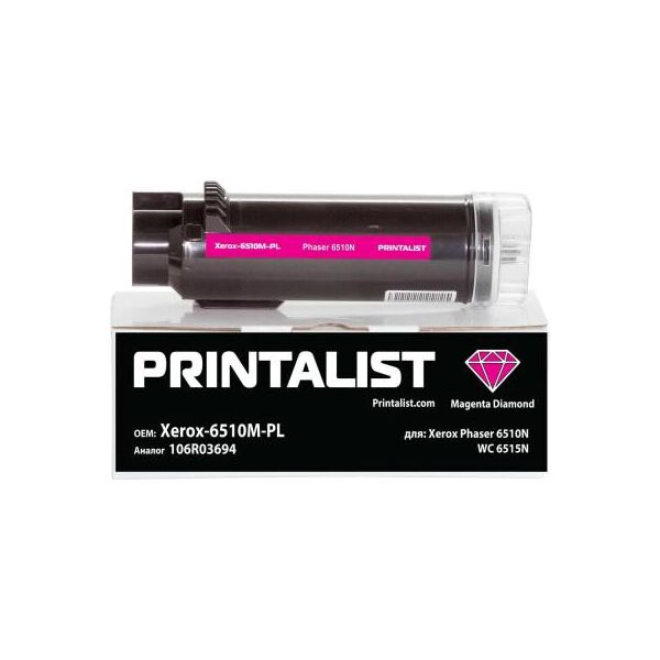 

Тонер-картридж PRINTALIST Xerox Ph6510N, WC 6515N, 106R03694 Magenta (Xerox-6510M-PL)