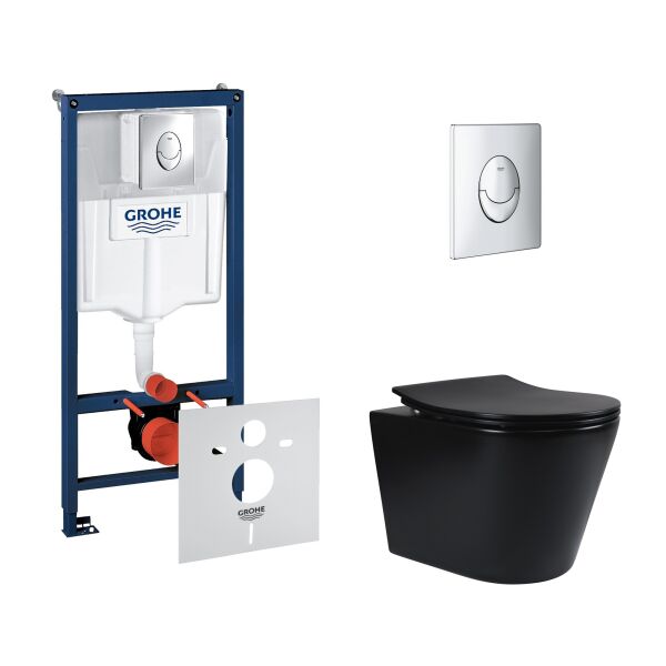 

Набор инсталляция 4 в 1 Grohe Rapid SL 38721001 + унитаз с сиденьем Qtap Scorpio QT1433053ERMB