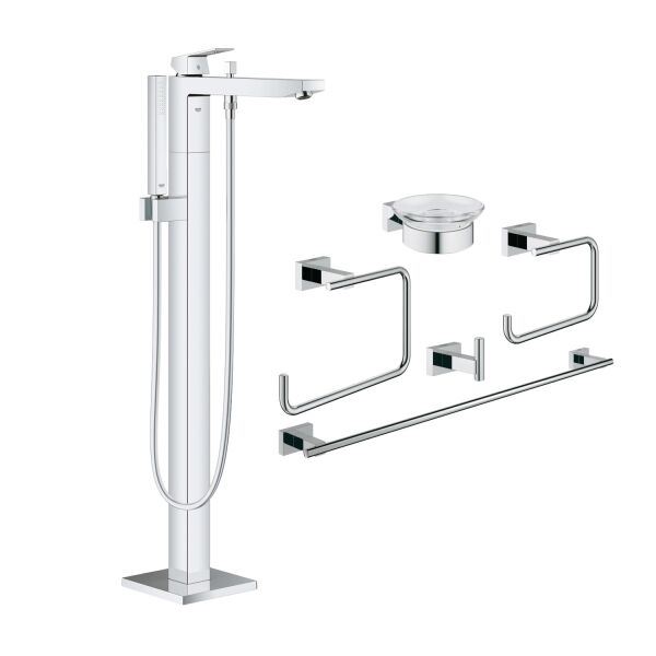 

Комплект Grohe смеситель для ванны Eurocube 23672001 + набор аксессуаров Essentials Cube 40758001