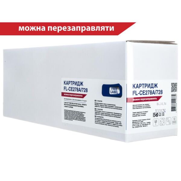 

Картридж FREE Label HP LJ CE278A/CANON 728 (FL-CE278A/728)