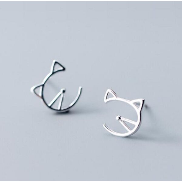 

Серьги Кошачьи мордашки TenJshunzhu серебристый