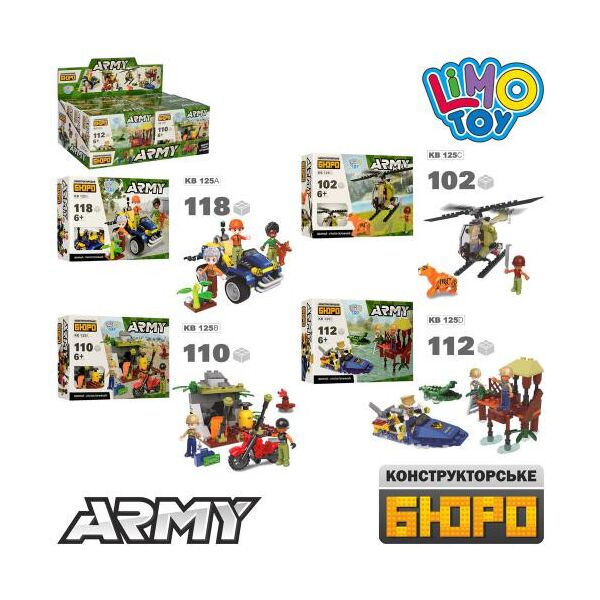 

Конструктор LIMO TOY транспорт, фигурка, 102дет, ЦЕНА ЗА 1ШТ, в кор. 8шт (4вида), в дисплей 35*13*18см (96шт)