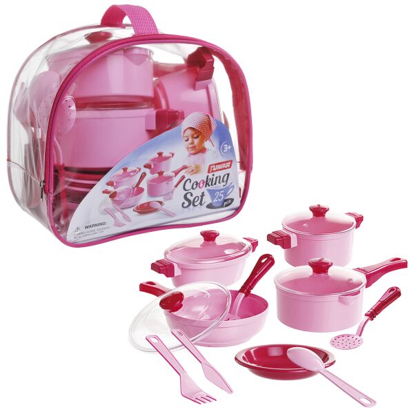 

Набор посуды "Cooking Set", 25 предметов, розовый, в сумке 22*16*2см, ТМ Юника, Украина (20шт)