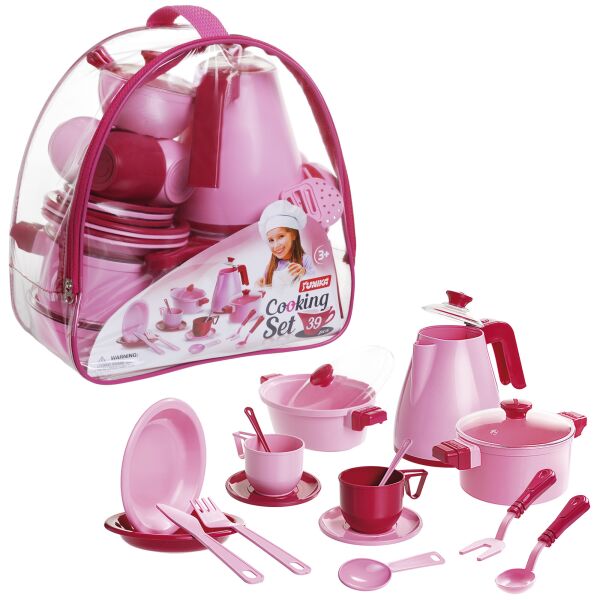 

Набор посуды "Cooking Set", 39 предметов, розовый, в сумке 22*16*2см, ТМ Юника, Украина (20шт)