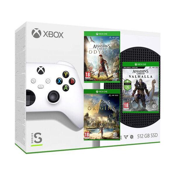 

Microsoft Xbox Series S 512Gb + Assassin’s Creed Valhalla/Вальгалла + Odyssey/Одиссея + Origins/Истоки