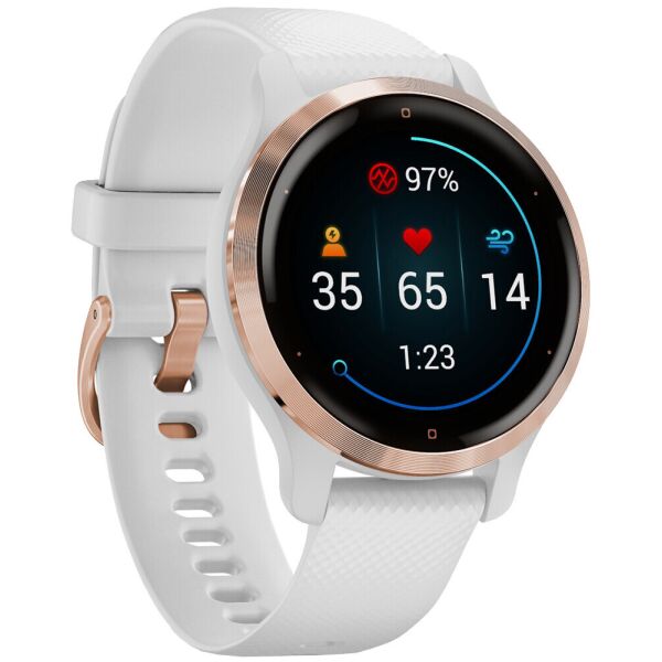 

Garmin Venu 2S Rose Gold Bezel with White Case and Silicone Band (010-02429-13)