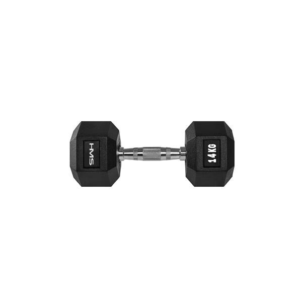 

Гантеля HEX PRO HMS - 14 кг/чорна