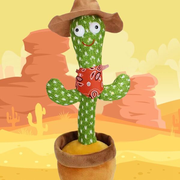 

Интерактивный плюшевый танцующий кактус повторюшка Dancing Cactus DC2 с подсветкой, поющий