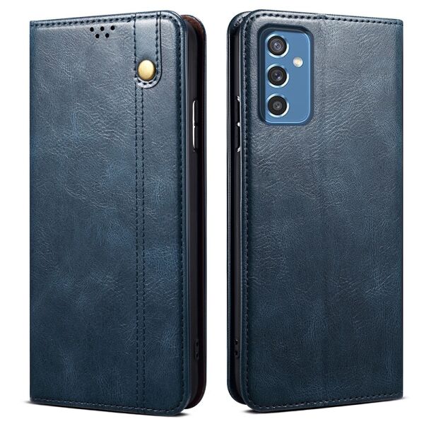 

Чехол книжка для Samsung Galaxy M52 5G M526 боковой с отсеком для визиток, Global Case, Темно-синий