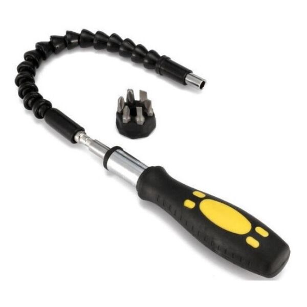 

Гибкий удлинитель для отвертки и дрели + набор 6 шт. бит Snake Bit TOOL 7167 черный