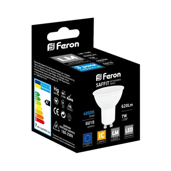 

Светодиодная лампа 7W Feron LB-196 GU10 40000к