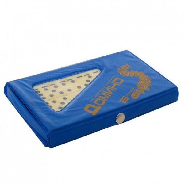 

Настольная игра карманное домино Metr Plus в чехле Большой размер (Blue)