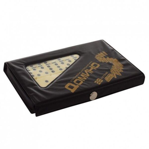 

Настольная игра карманное домино Metr Plus в чехле Большой размер (Black)