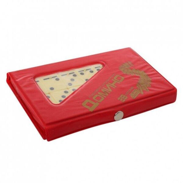 

Настольная игра карманное домино Metr Plus в чехле Большой размер (Red)
