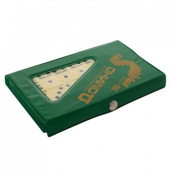 

Настольная игра карманное домино Metr Plus в чехле Большой размер (Green)