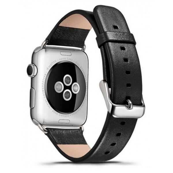 

Ремешок Icarer для Apple iWatch 38mm Luxury Genuine Leather ser. черный