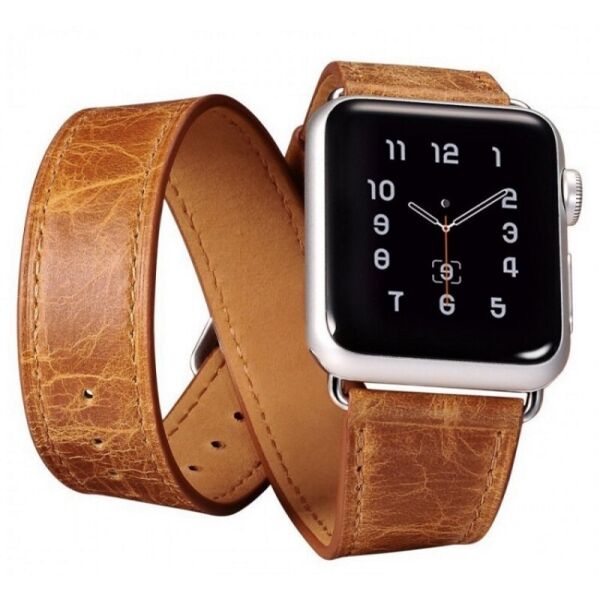 

Ремешок Icarer для Apple iWatch 38mm Classic Genuine Leather ser. Светло-коричневый