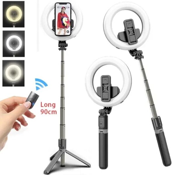 

Кольцевая селфи лампа на треноге Selfie Stick L07
