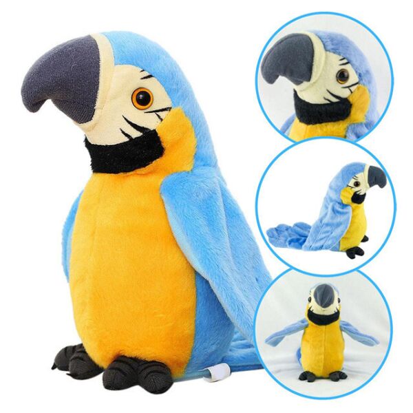 

Говорящий попугай повторюшка Синий Parrot Talking