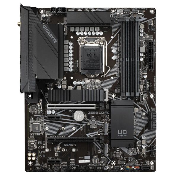 

Мат.плата 1200 (Z590) Gigabyte Z590 UD AC, Z590, 4xDDR4, CrossFire, Int.Video(CPU), 5xSATA3, 3xM.2,