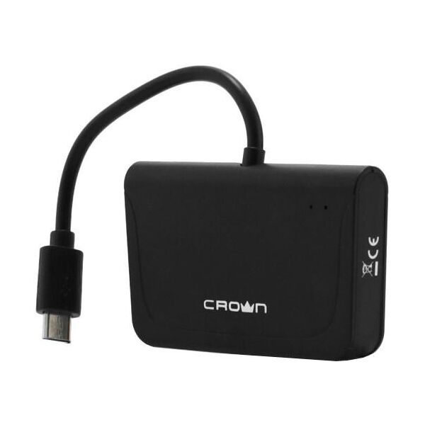 

Концентратор USB-micro Crown CMCR-B13, 1 порт USB HUB + картридер black