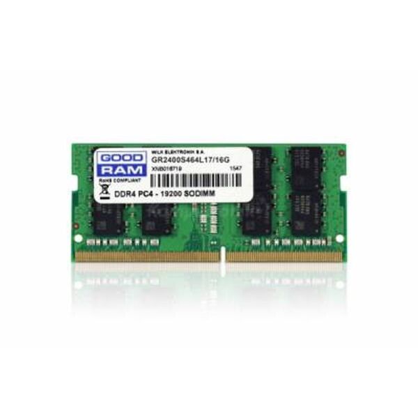 

SO-DIMM, DDR4, 16Gb, 2400 MHz, Goodram, 1.2V, CL17 (GR2400S464L17/16G)