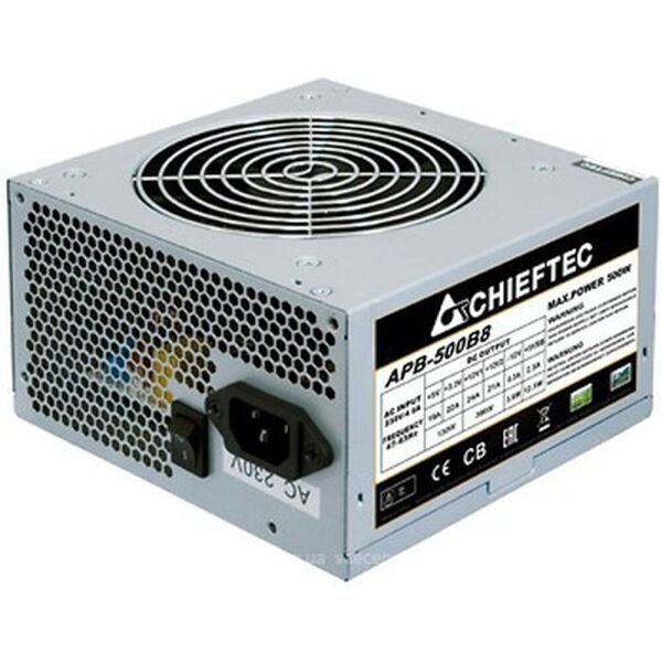 

Блок питания Chieftec 500W APB-500B8, 12cm fan, a/PFC, 24+4, 2xPeripheral, 1xFDD, 3xSATA, 1xPCIe