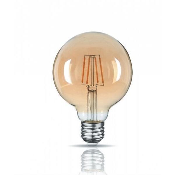 

LED лампа TITANUM Filament G95 6W E27 2200K бронза