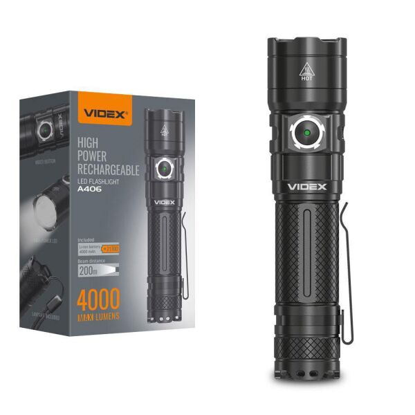 

Ліхтарик ручний IP68 Videx VLF-A406 4000 Lm 6500 K 4000 mAh (26566)