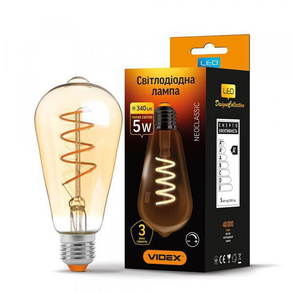

LED лампа VIDEX Filament ST64FASD 5W E27 2200K диммерная бронза