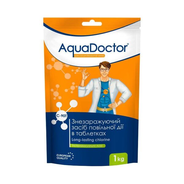 

Хлор AquaDoctor C-90T 1 кг для бассейна медленного действия (таблетки)