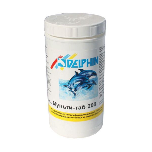 

Delphin Мульти-таб 200 1 кг. Немецкие хлорные таблетки для бассейнов 3 в 1 Длительный Хлор дельфин.
