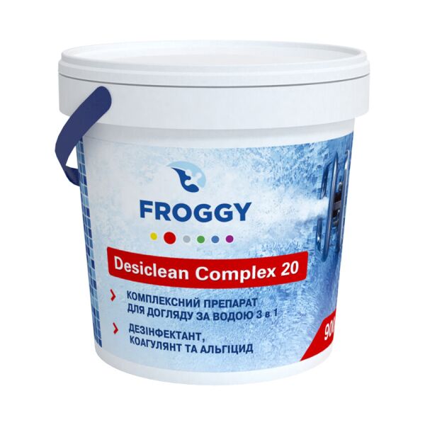 

Комплексный препарат для длительной дезинфекции для бассейна Desiclean Complex Froggy, 4 кг (мультитаб 20гр)