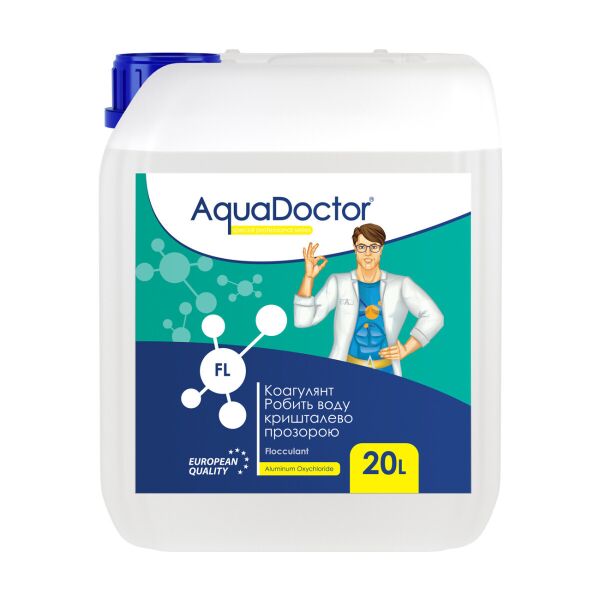 

Жидкий коагулянт AquaDoctor FL 20 литров. Флокулянт для бассейна против мутности и для осветления воды