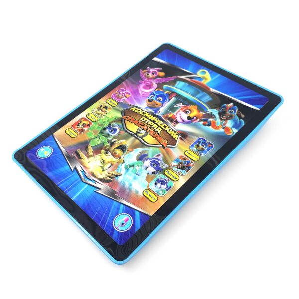 

Интерактивная игрушка детский умный обучающий планшет 25х18 см Отважные Щенки на русском языке, CH Toys, Космический отряд спасателей Голубой