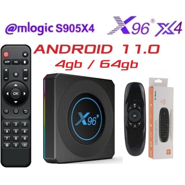 

Медиаплеер X96 X4 4гб 64гб S905X4 Андроид 11 Смарт ТВ Приставка + C120 Аэро пульт с клавиатурой на аккумуляторе