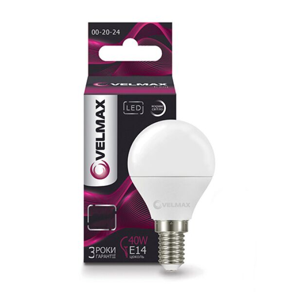 

Лампа LED VELMAX V-G45 E14 8W 4100K (21-12-30)