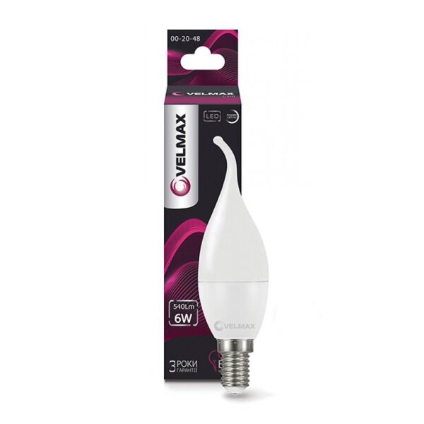

Лампа LED VELMAX V-C37T E14 6W 4100K (21-13-24)