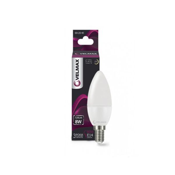 

Лампа LED VELMAX V-C37 E14 8W 4100K (21-13-34)