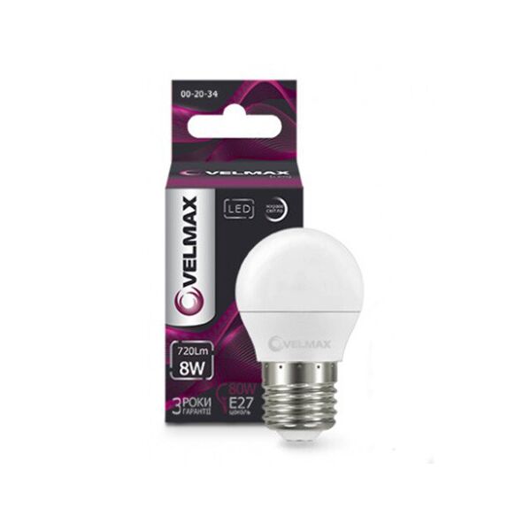 

Лампа LED VELMAX V-G45 E27 8W 4100K