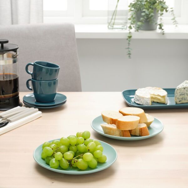 

Тарелка десертная, 4 шт. матовый светло-бирюзовый FÄRGKLAR IKEA 904.771.68