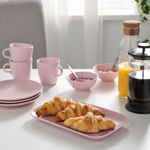 

Тарелка, 4 шт матовый светло-розовый FÄRGKLAR IKEA 504.781.98
