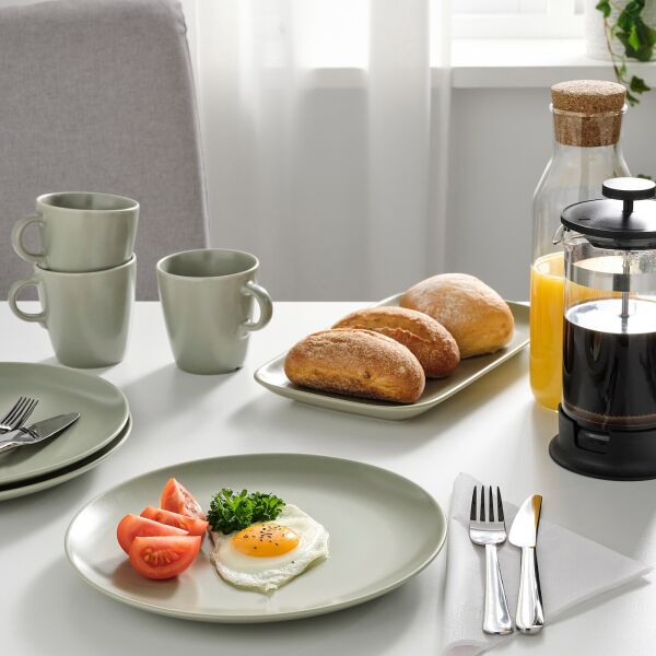 

Тарелка, 4 шт матовый зеленый FÄRGKLAR IKEA 904.781.77