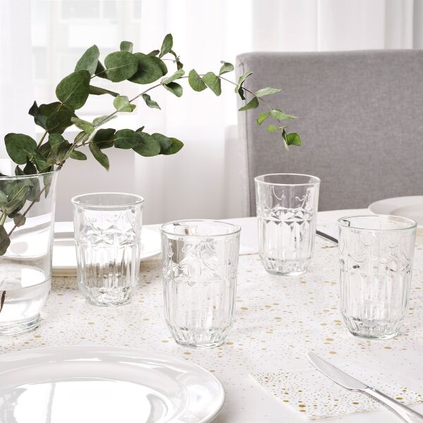 

Стакан, 4 шт прозрачное стекло/с рисунком SÄLLSKAPLIG IKEA 804.728.97