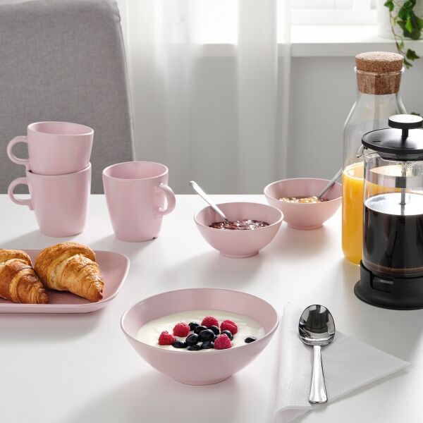 

Миска, 4 шт матовый светло-розовый FÄRGKLAR IKEA 704.781.40