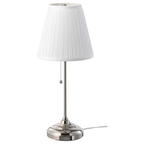 

Лампа настольная, никелированный/белый ÅRSTID IKEA 702.806.34