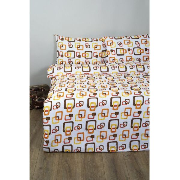 

Постельное белье Iris Home Ranforce - Delta оранжевый семейный (svt-2000022283038)