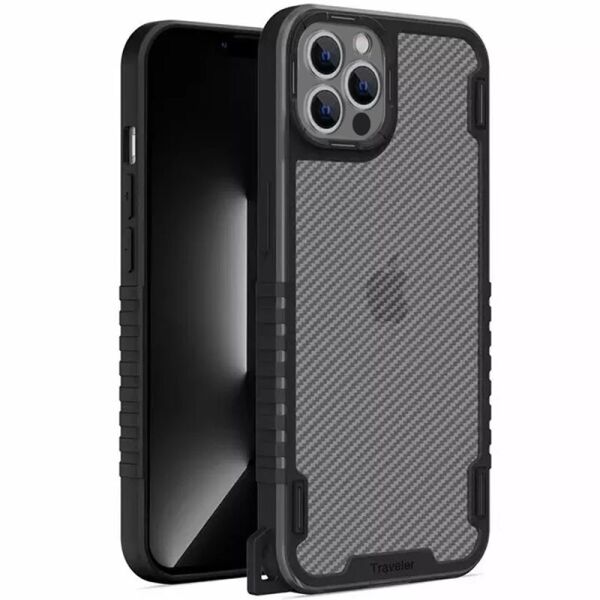 

Чехол TPU+PC TRAVEL Carbon для Apple iPhone 13 Pro (6.1") Черный