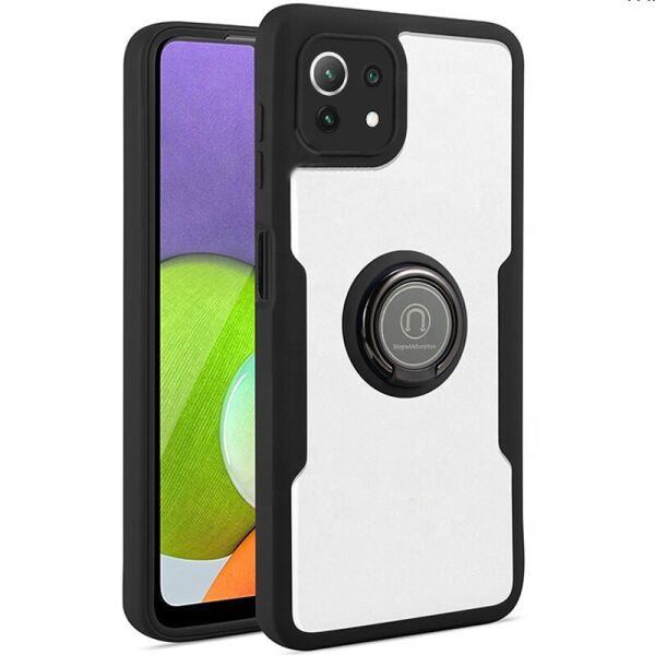 

TPU+PC чехол Crystal Ring 360 для Xiaomi Mi 11 Lite Черный