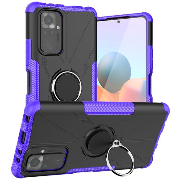 

Ударопрочный чехол Protective Ring для Xiaomi Redmi Note 10 / Note 10s Фиолетовый